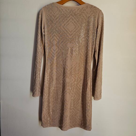 Wow Couture Gold Label Embellished Mini Dress Size M Bodycon Cocktail Party - Picture 2 of 9